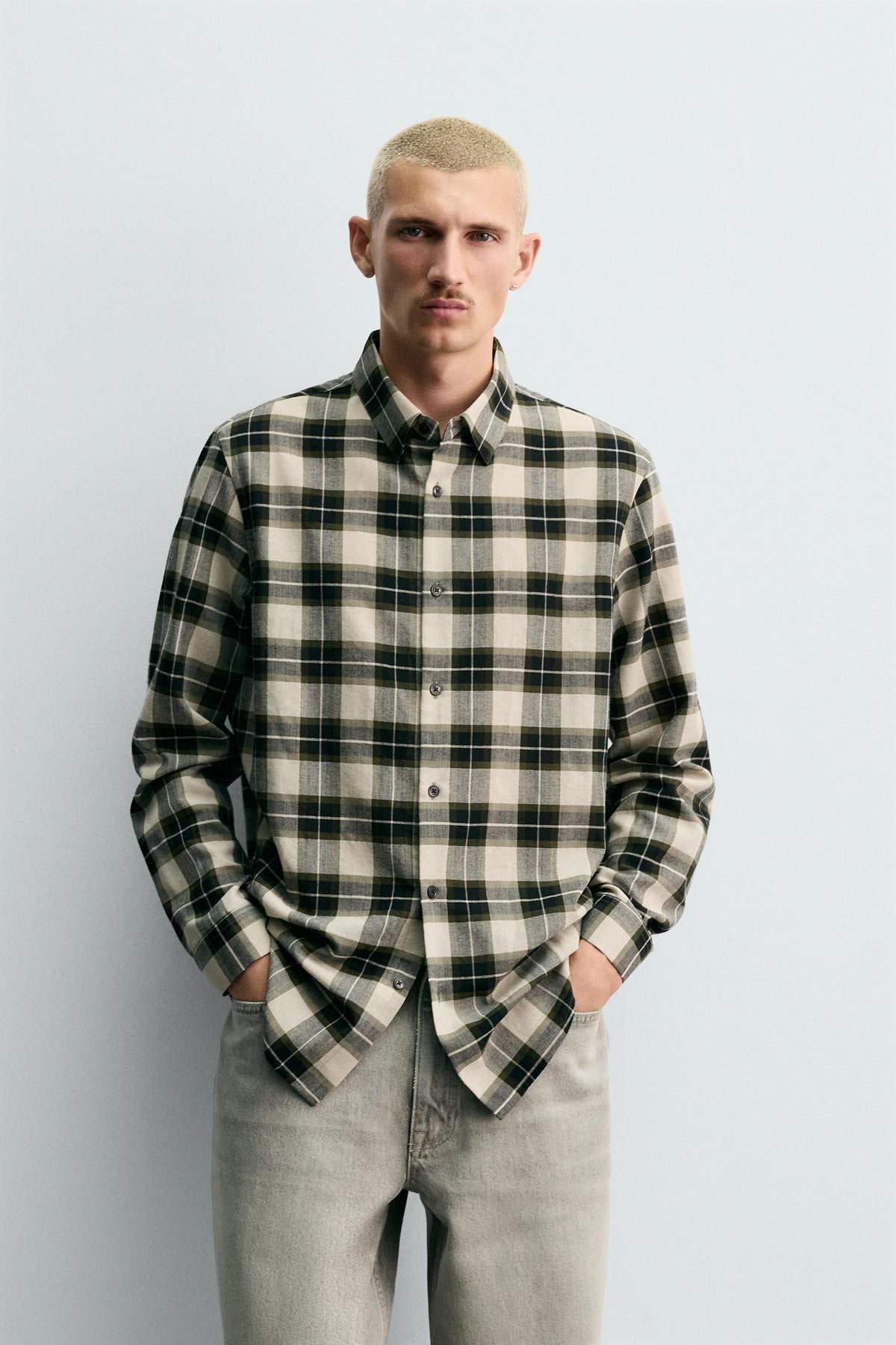 WOOL BLEND CHECK SHIRT - Image 2