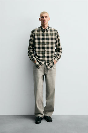 WOOL BLEND CHECK SHIRT - Image 1