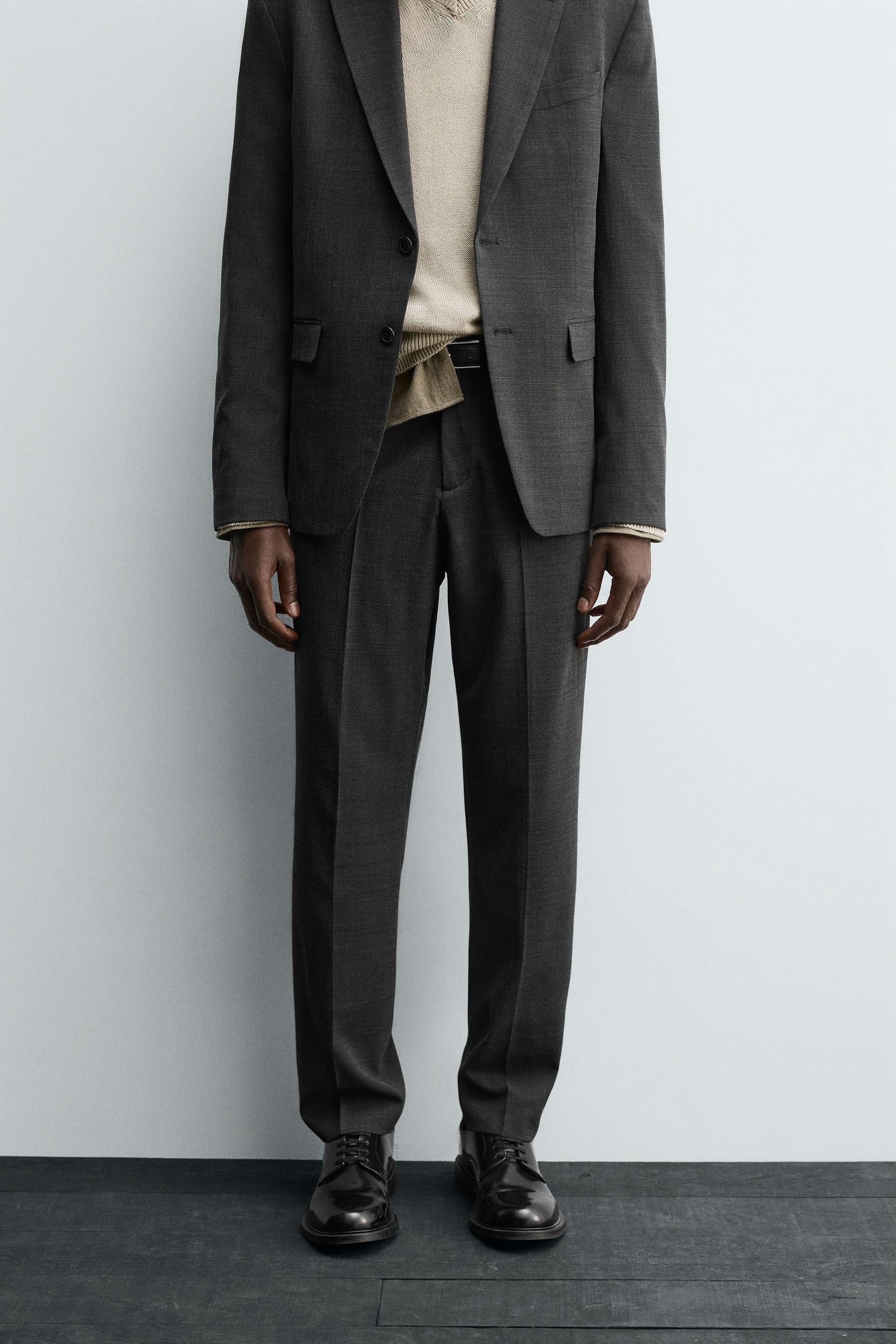 TEXTURED SUIT TROUSERS - Image 2