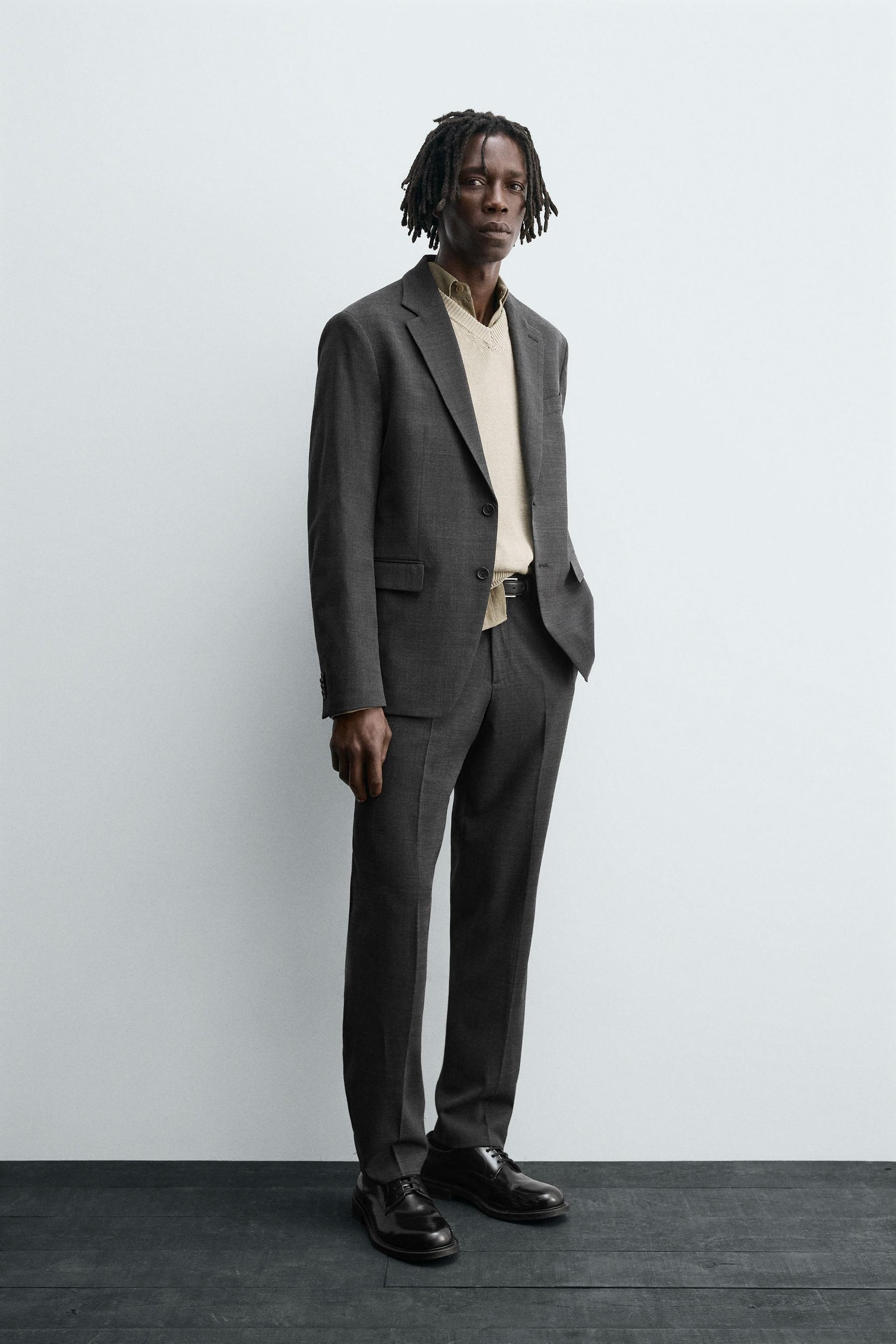TEXTURED SUIT TROUSERS - Image 1