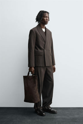 DOUBLE-BREASTED WOOL BLEND SUIT BLAZER - Image 4