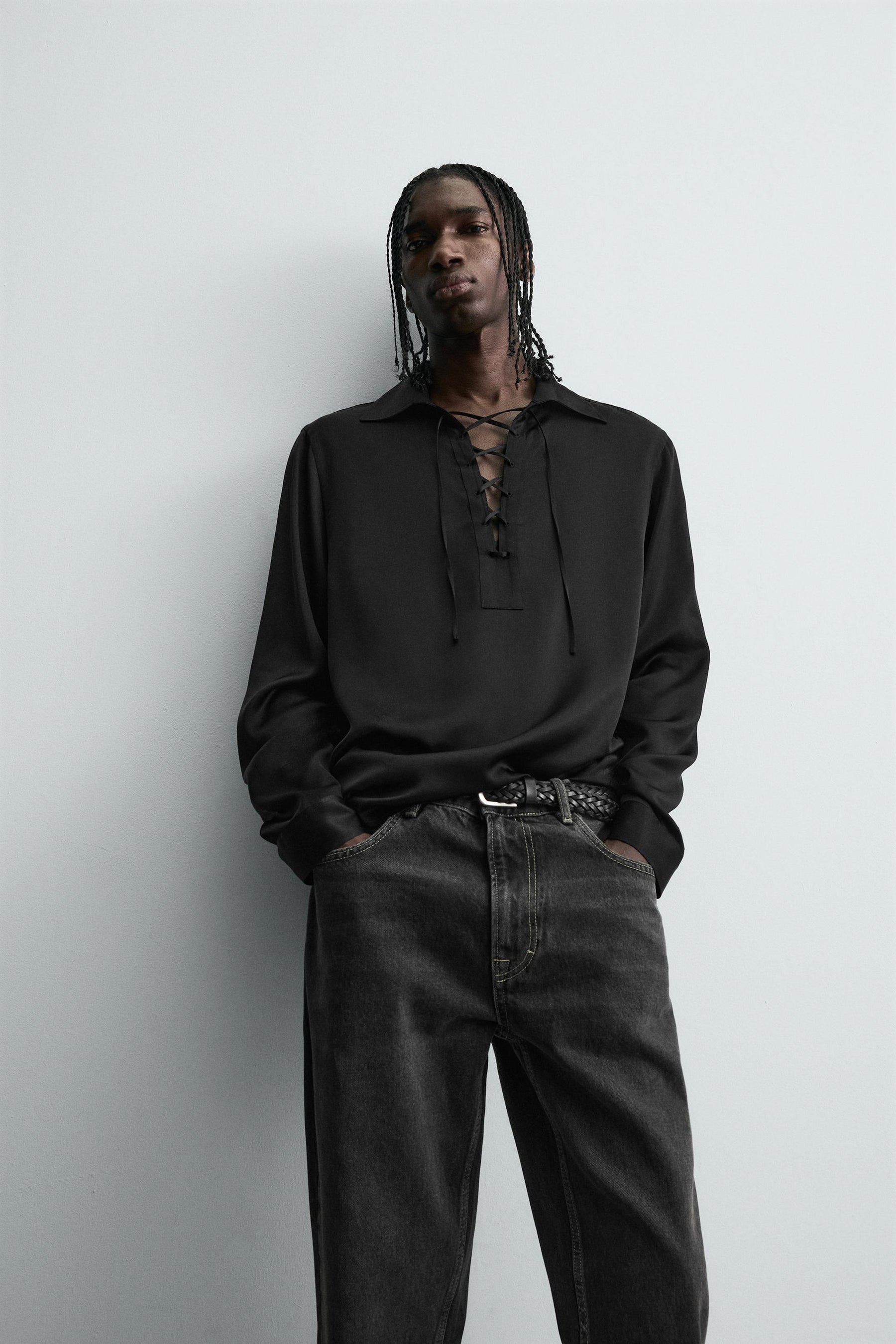 FLOWING POLO SHIRT WITH DRAWSTRING - Image 7