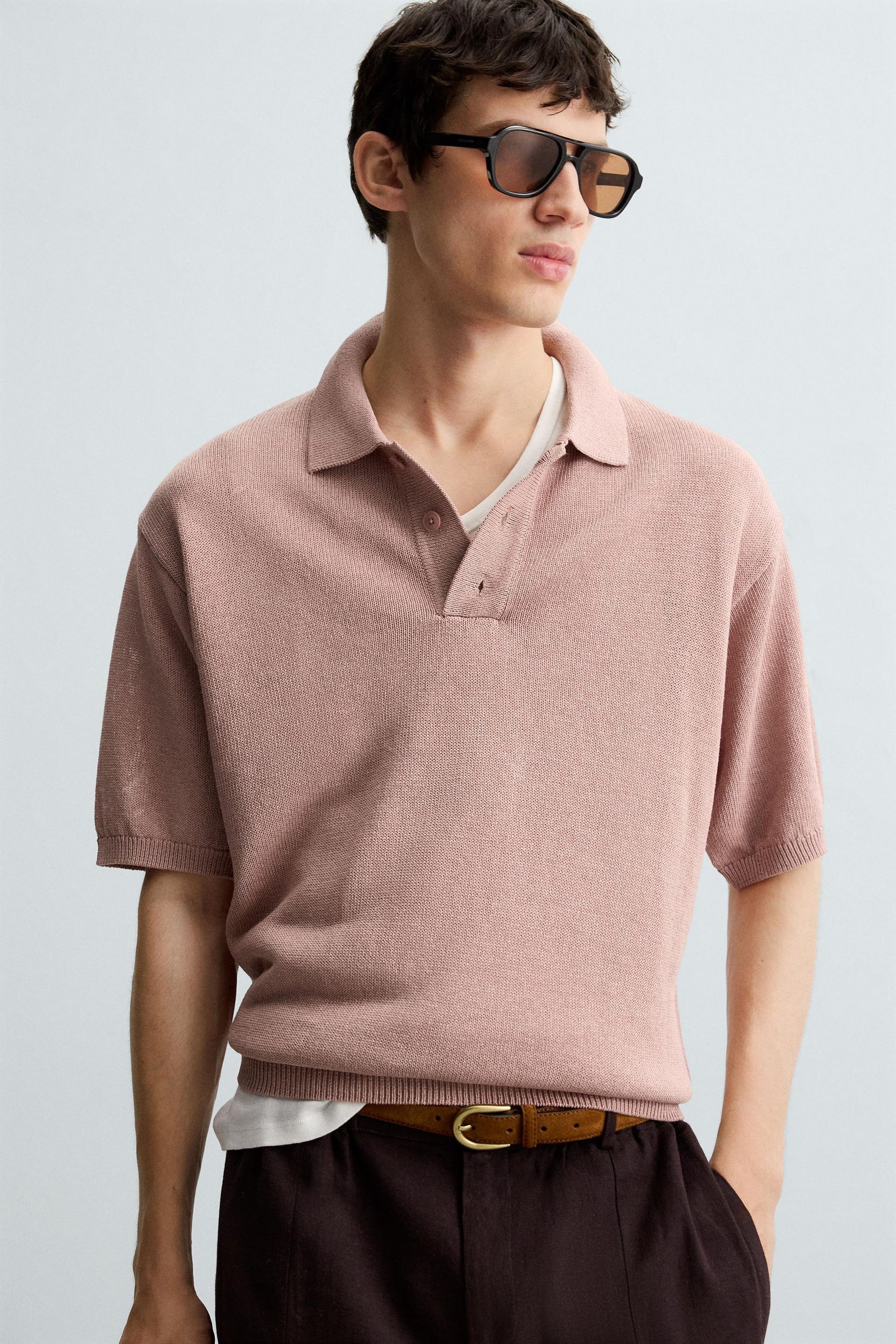 TEXTURED KNIT POLO SHIRT - Image 5