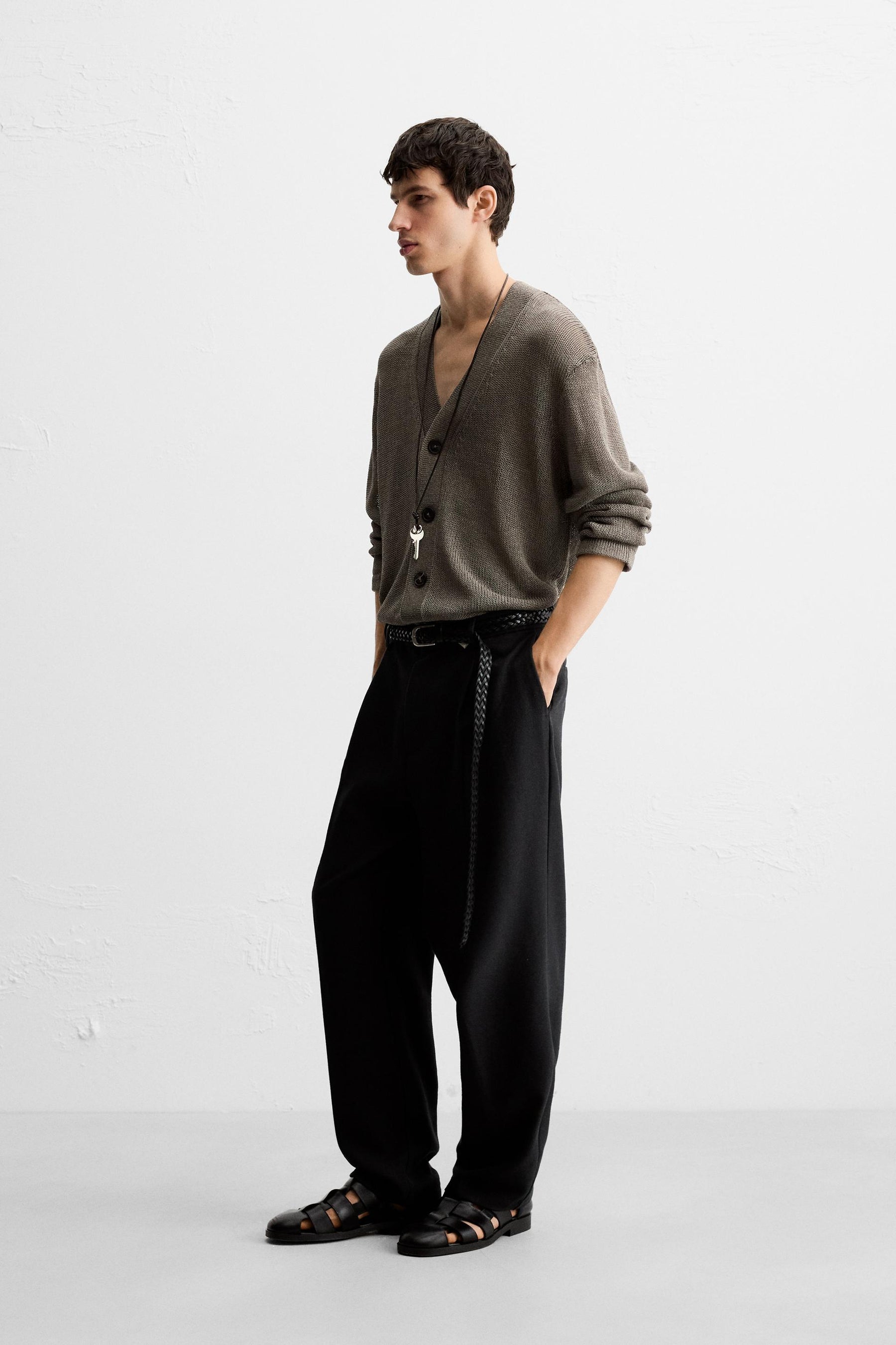 OPEN-KNIT TEXTURED CARDIGAN - Image 4