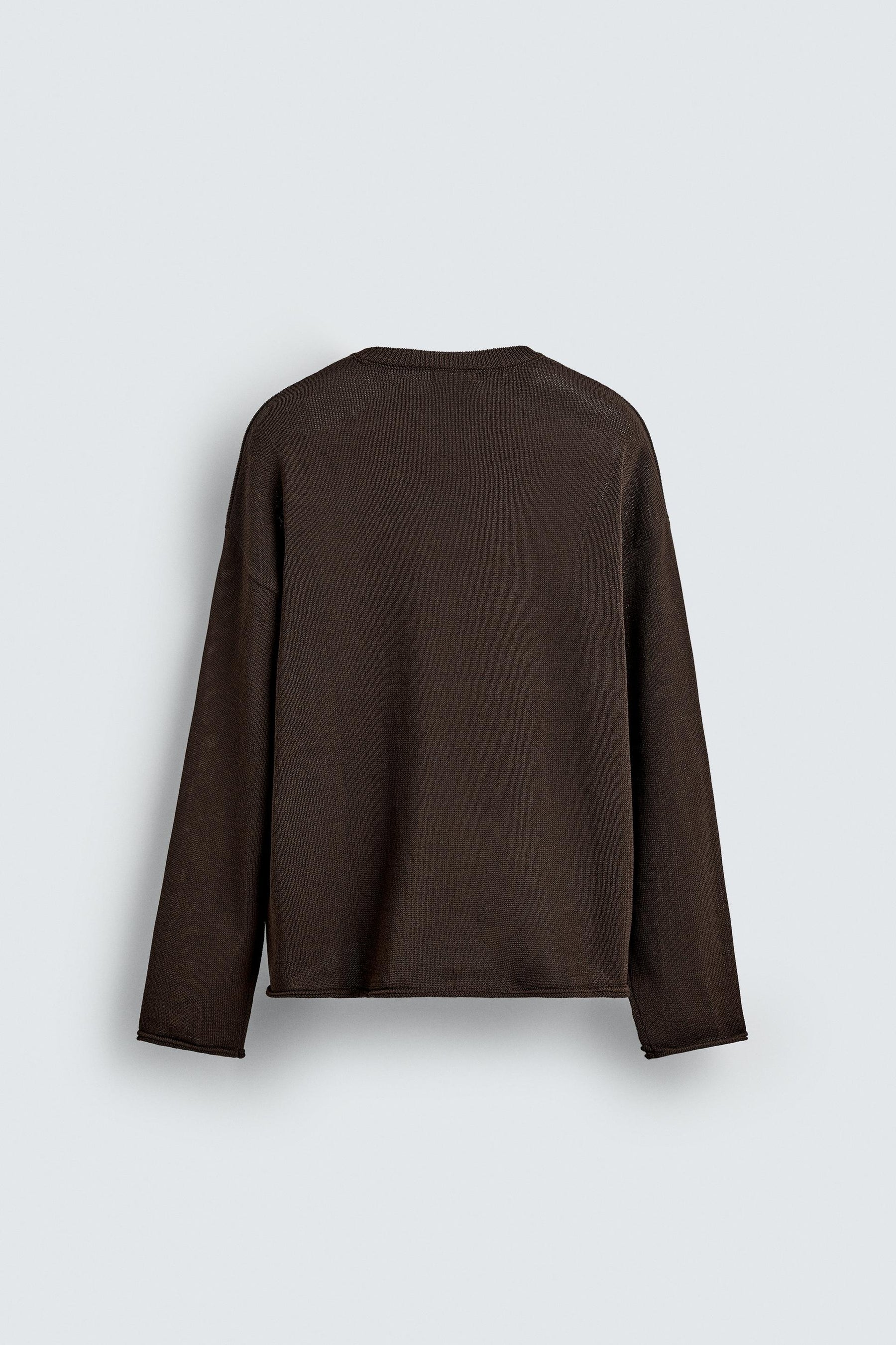 TEXTURED TURN-UP TRIM SWEATER - Image 6