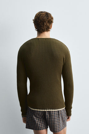 RIB KNIT CARDIGAN - Image 3