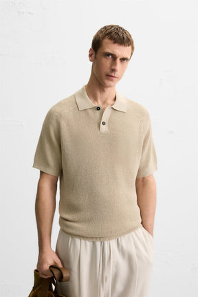 TEXTURED KNIT POLO SHIRT - Image 2