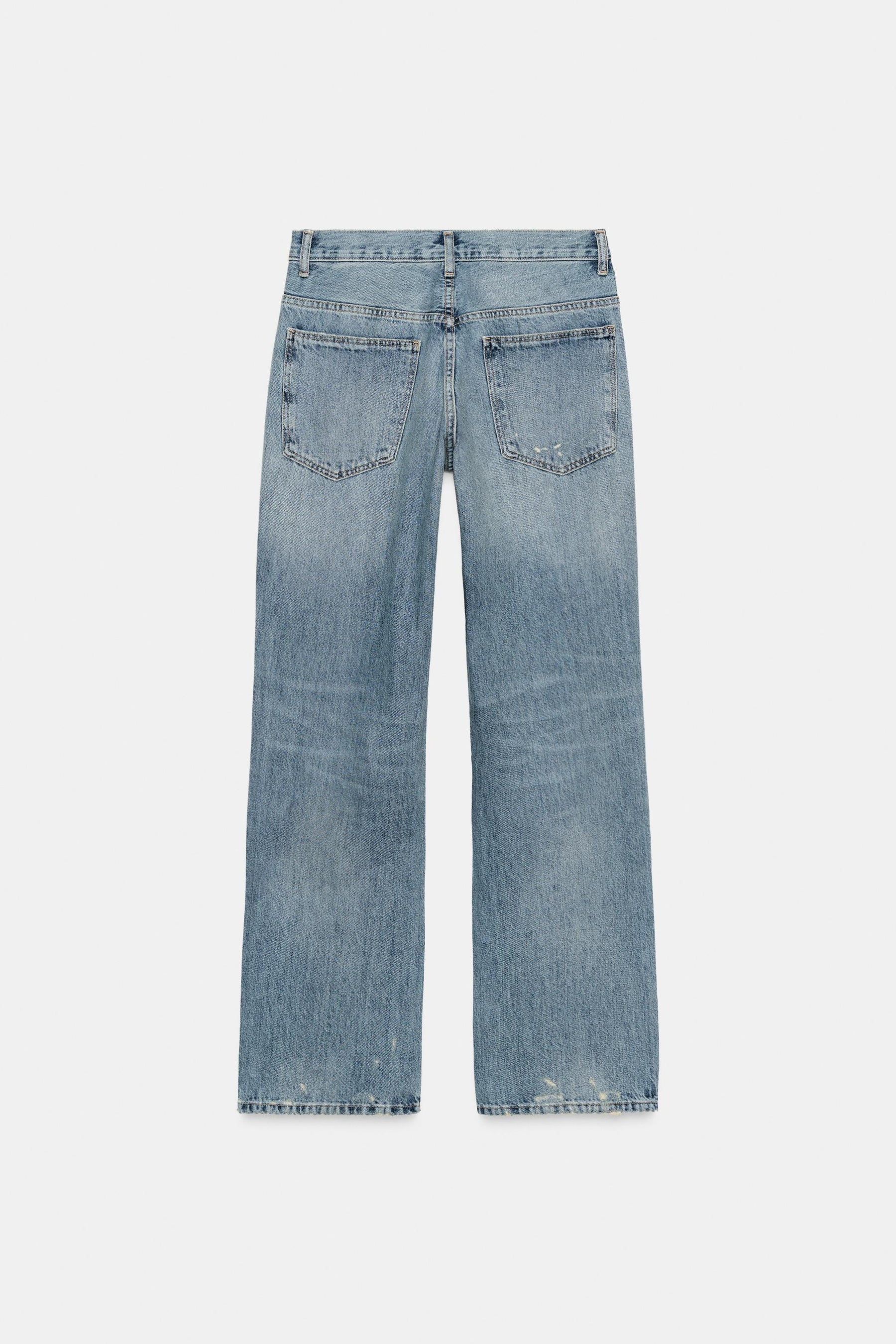 TRF RIPPED WIDE-LEG RHINESTONE