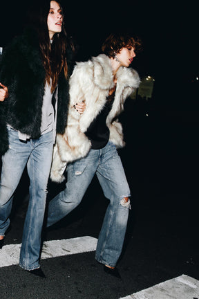 TRF RIPPED WIDE-LEG RHINESTONE