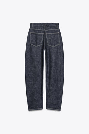 HIGH-WAIST BARREL JEANS