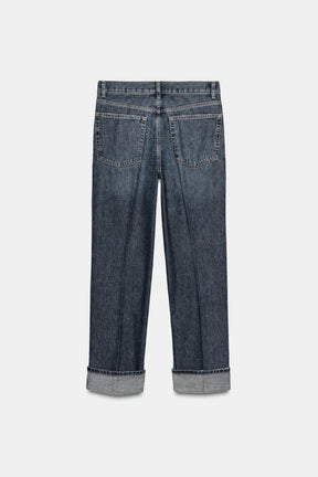 STRAIGHT FOLDED JEANS