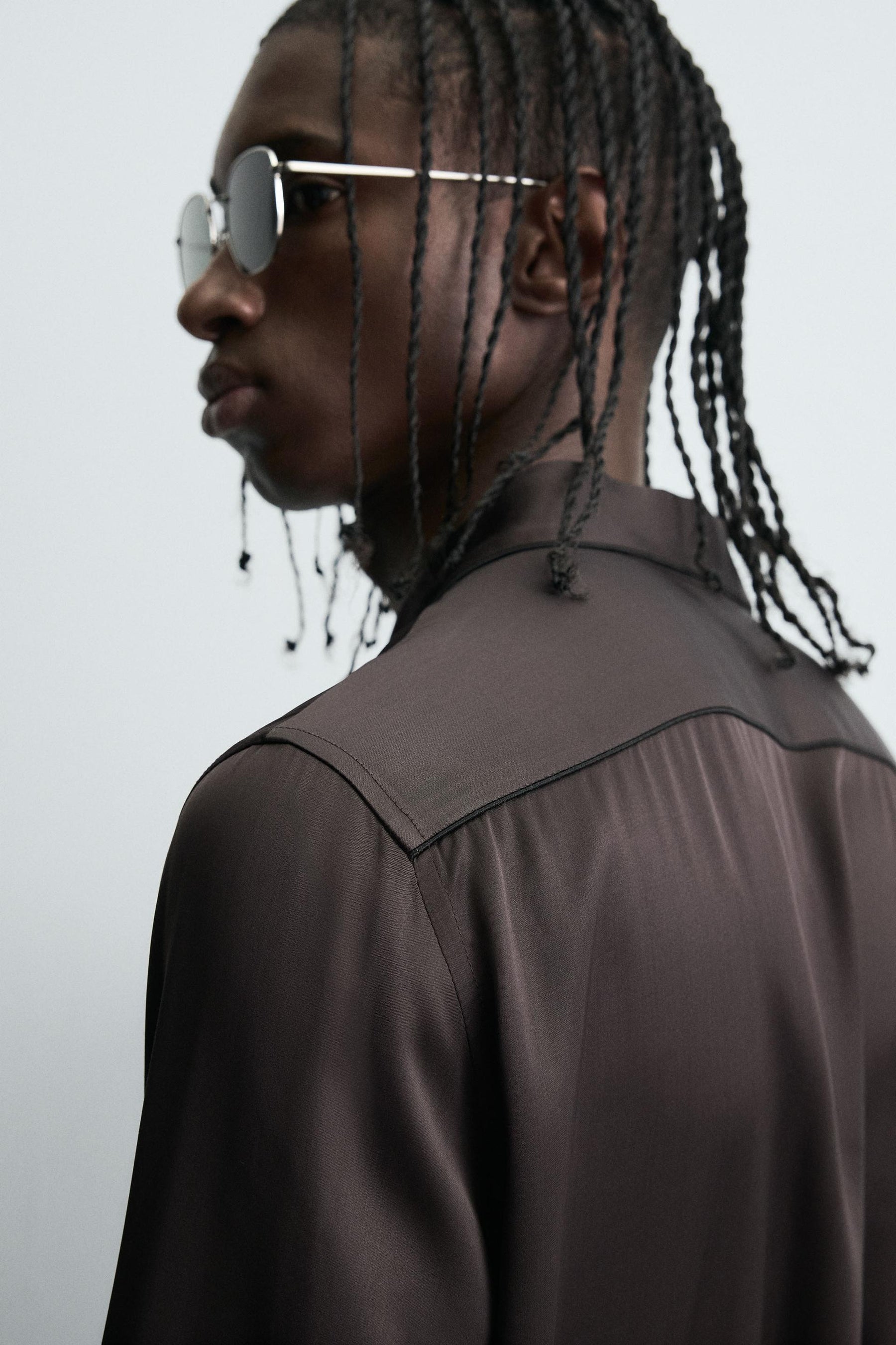 SATIN SHIRT WITH CONTRAST TRIMS - Image 6