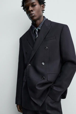 DOUBLE-BREASTED FLANNEL WOOL BLAZER - Image 5