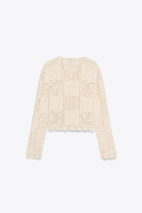 POINTELLE KNIT CARDIGAN - Image 3
