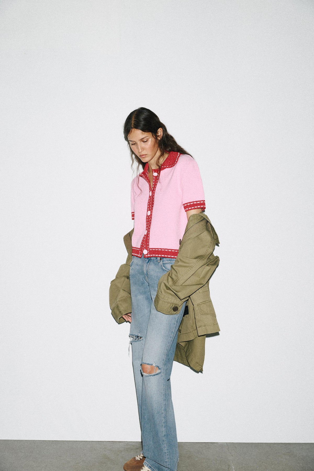 Knit Cardigan with Sleeves