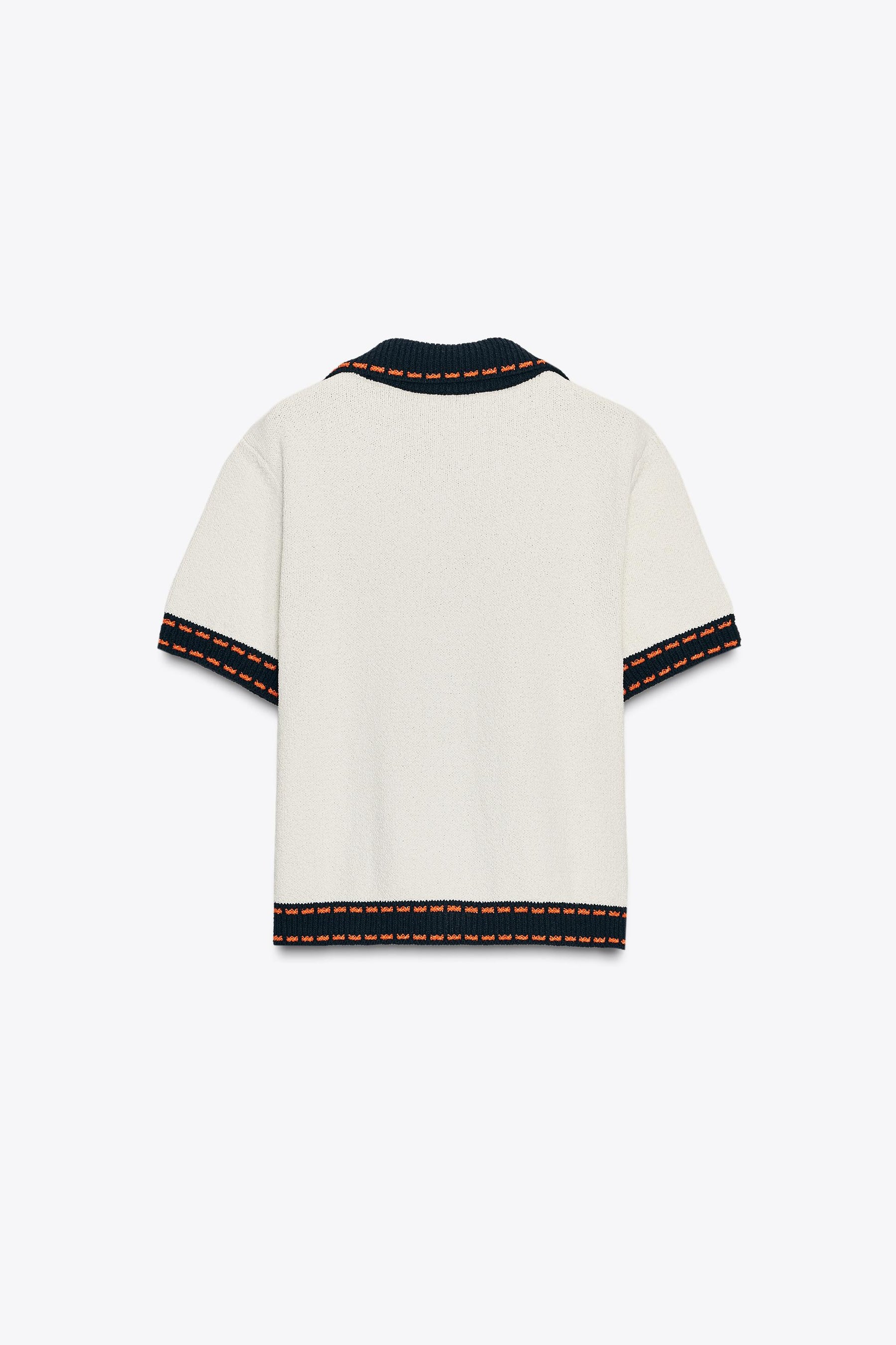 STITCHED KNIT CARDIGAN WITH SHORT SLEEVES - Image 6