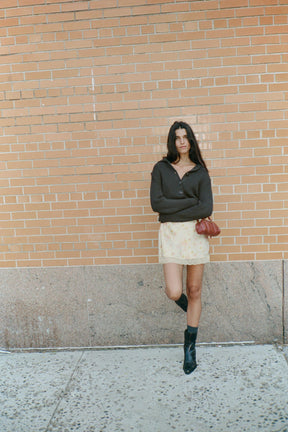 RIB KNIT CARDIGAN WITH BUTTONS - Image 2