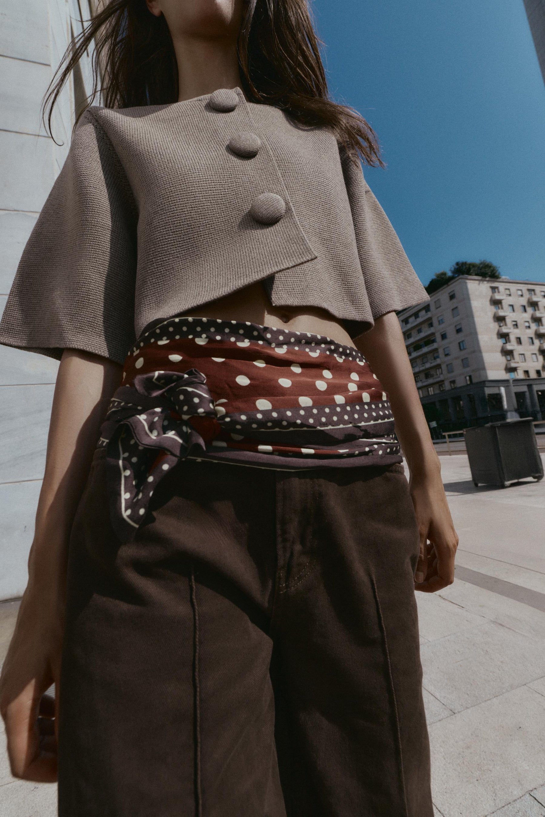 COVERED BUTTON KNIT CARDIGAN - Image 2