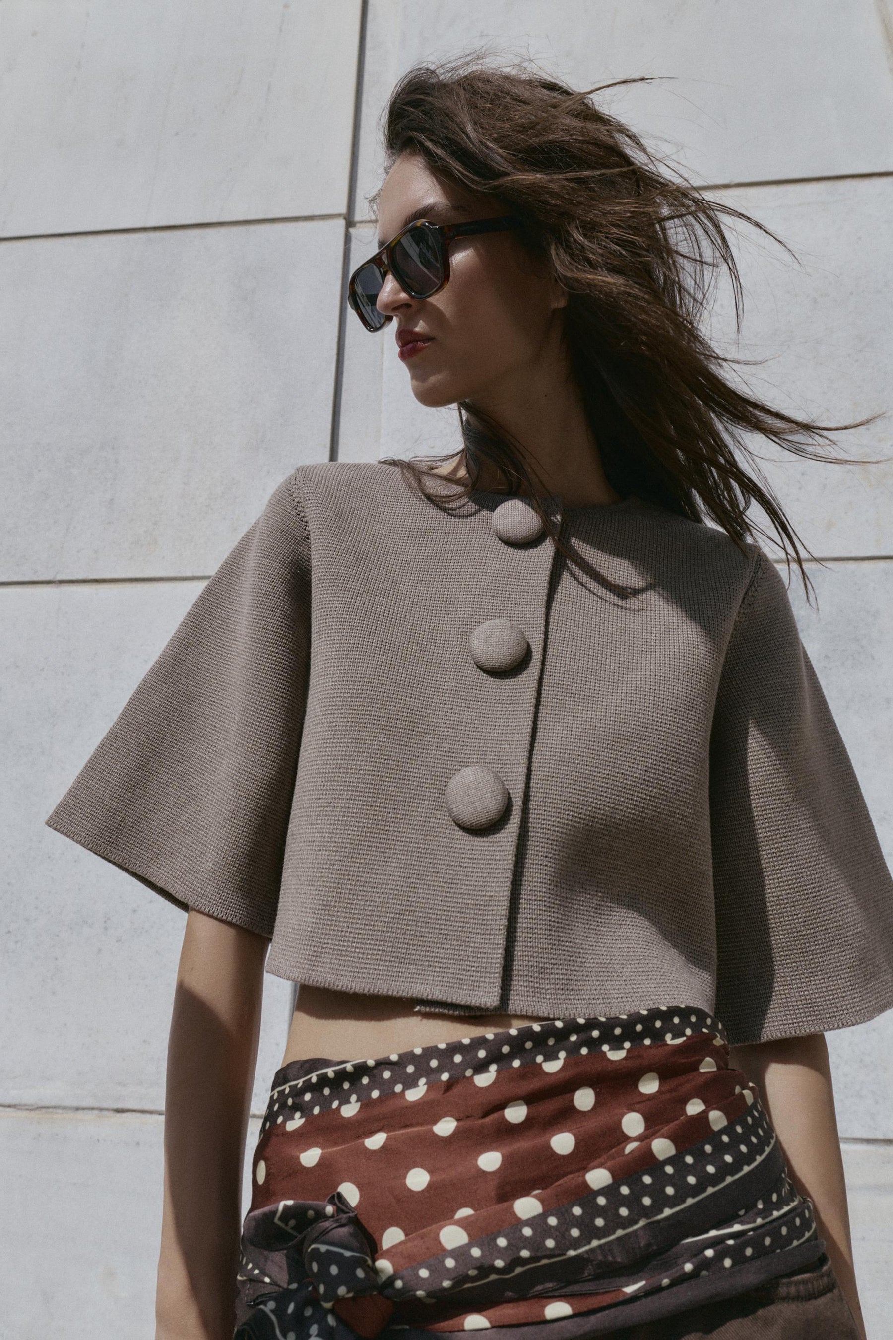 COVERED BUTTON KNIT CARDIGAN - Image 5