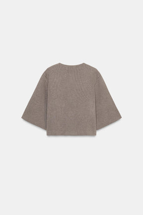 COVERED BUTTON KNIT CARDIGAN - Image 6