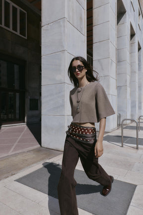 Knit Cardigan with Covered