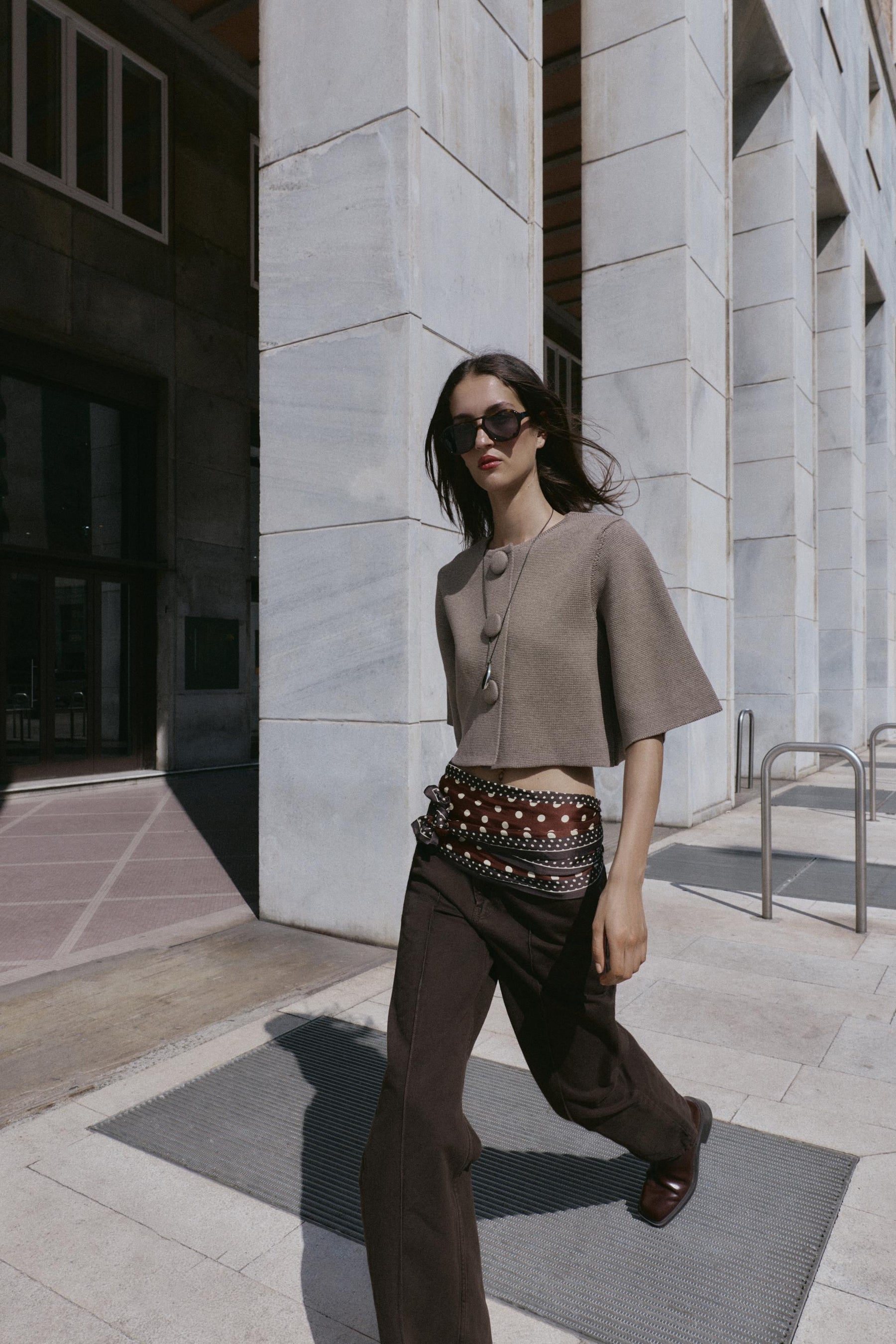 COVERED BUTTON KNIT CARDIGAN - Image 1