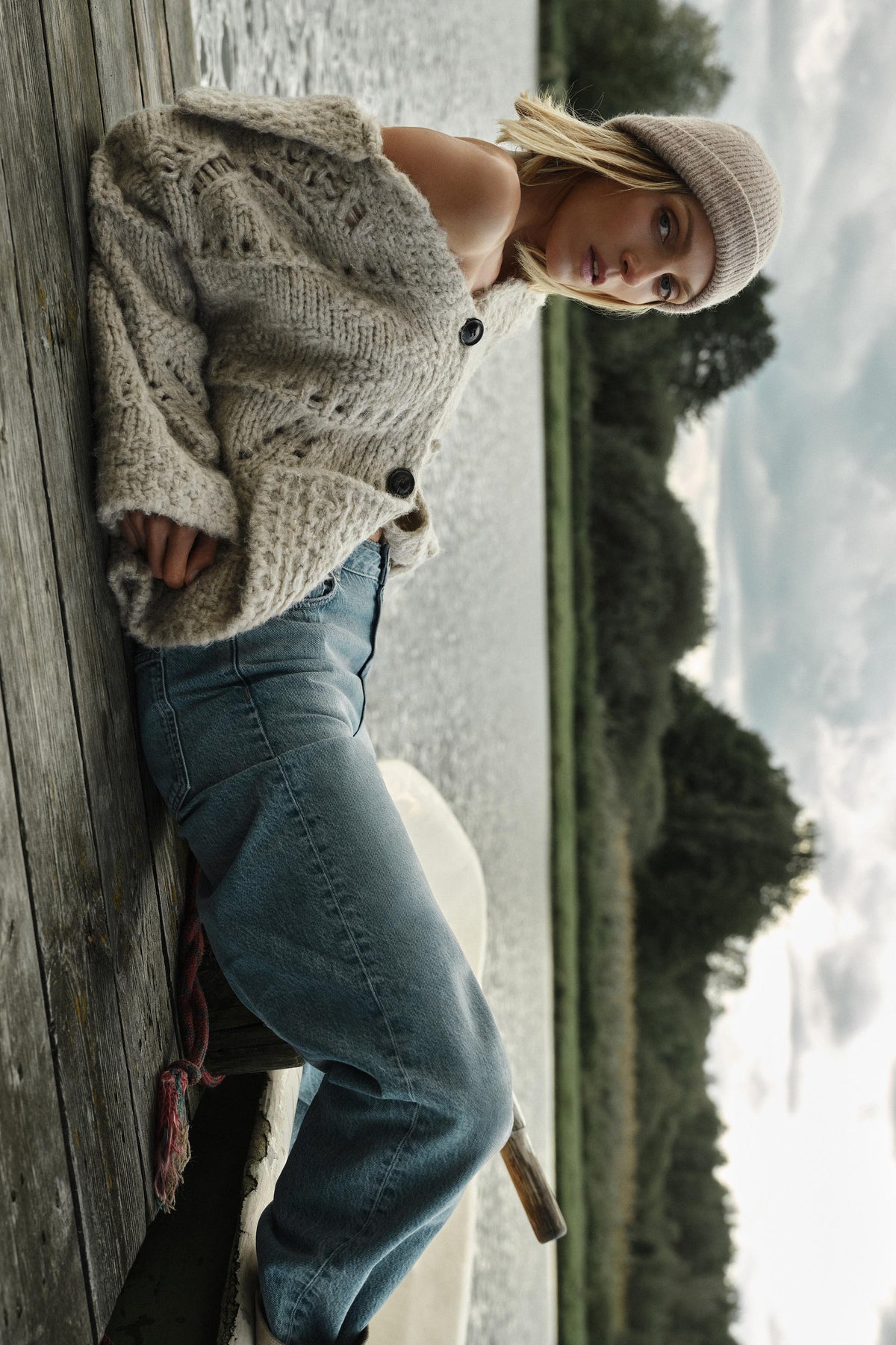 Pointelle Strickjacke 