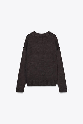 KNIT JUMPER WITH EXPOSED SEAMS - Image 7
