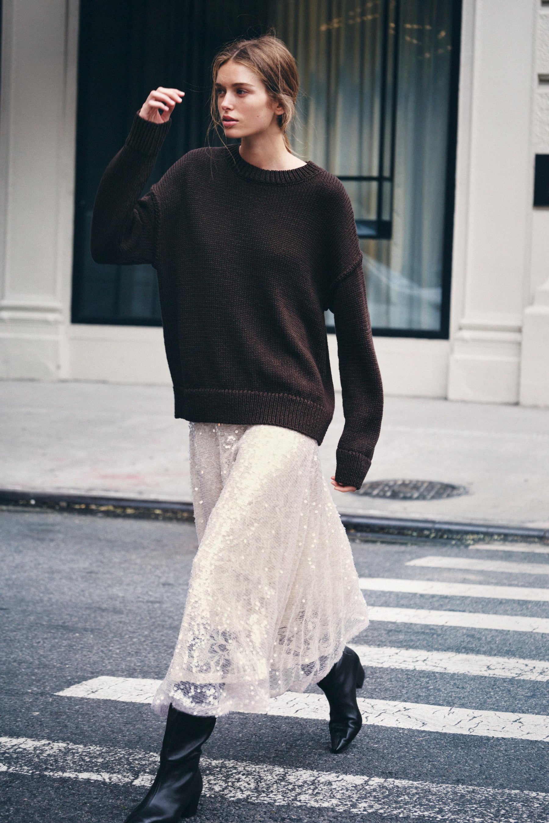 KNIT JUMPER WITH SEAMS