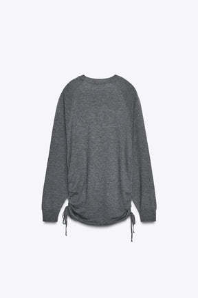 KNIT JUMPER WITH DRAWSTRINGS