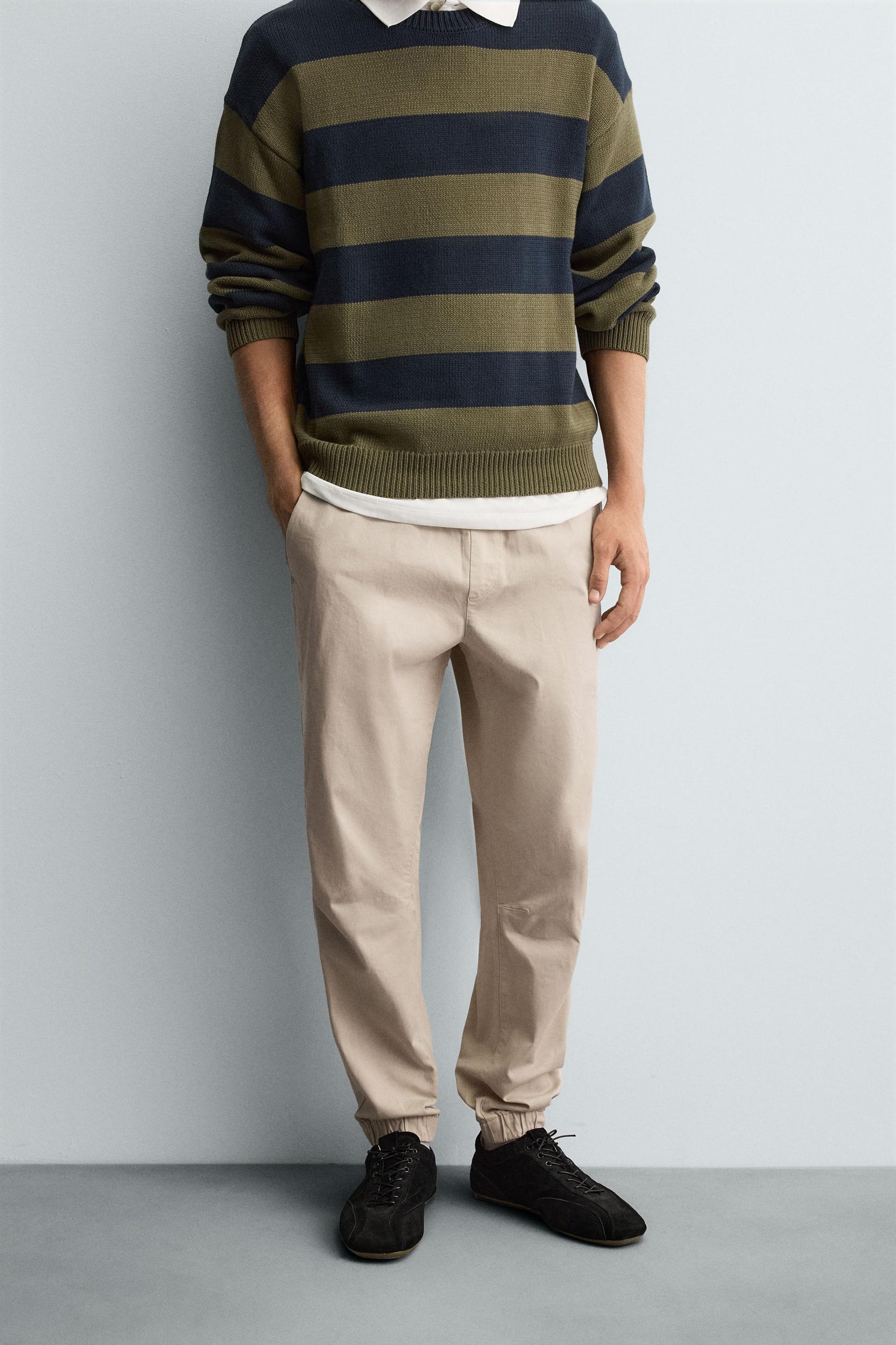 SLIM FIT JOGGER WAIST TROUSERS - Image 2