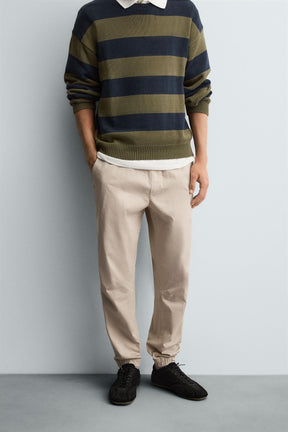 SLIM FIT JOGGER WAIST TROUSERS - Image 2