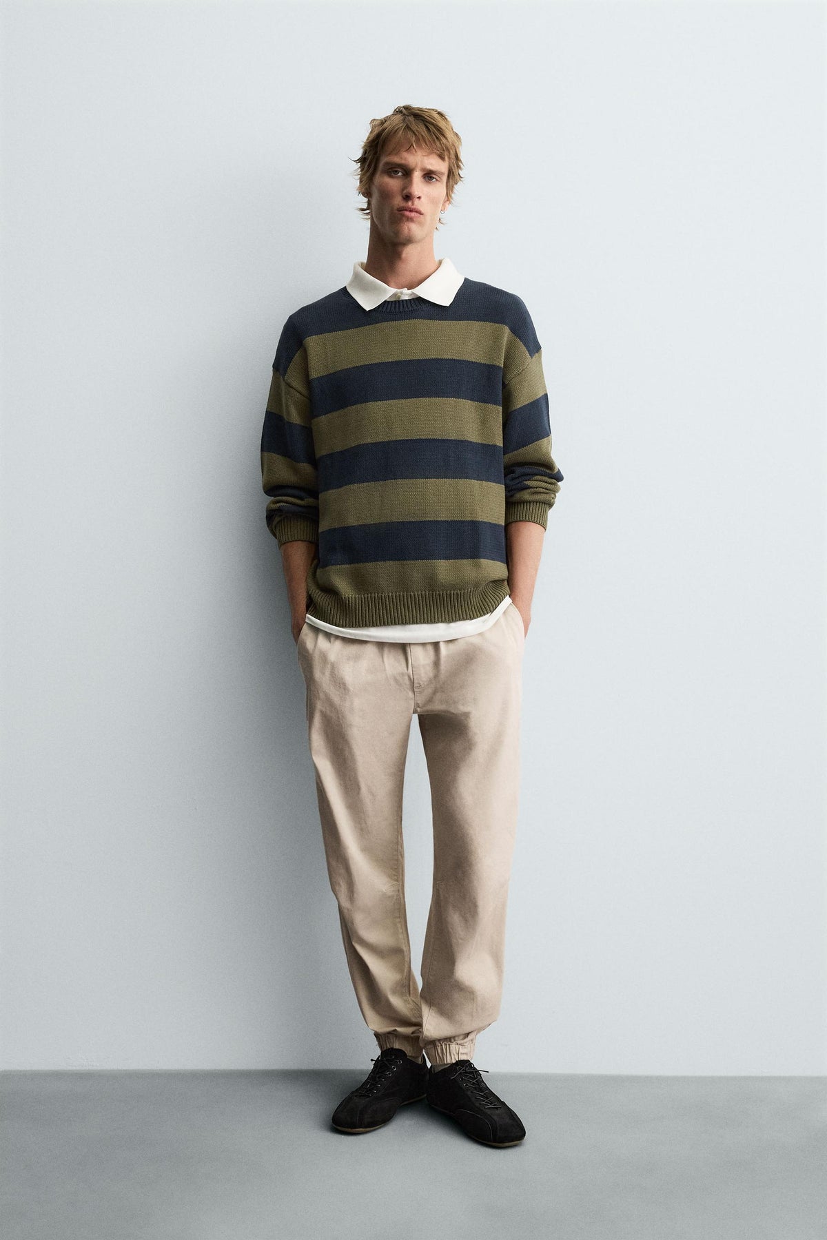 SLIM FIT JOGGER WAIST TROUSERS - Image 1