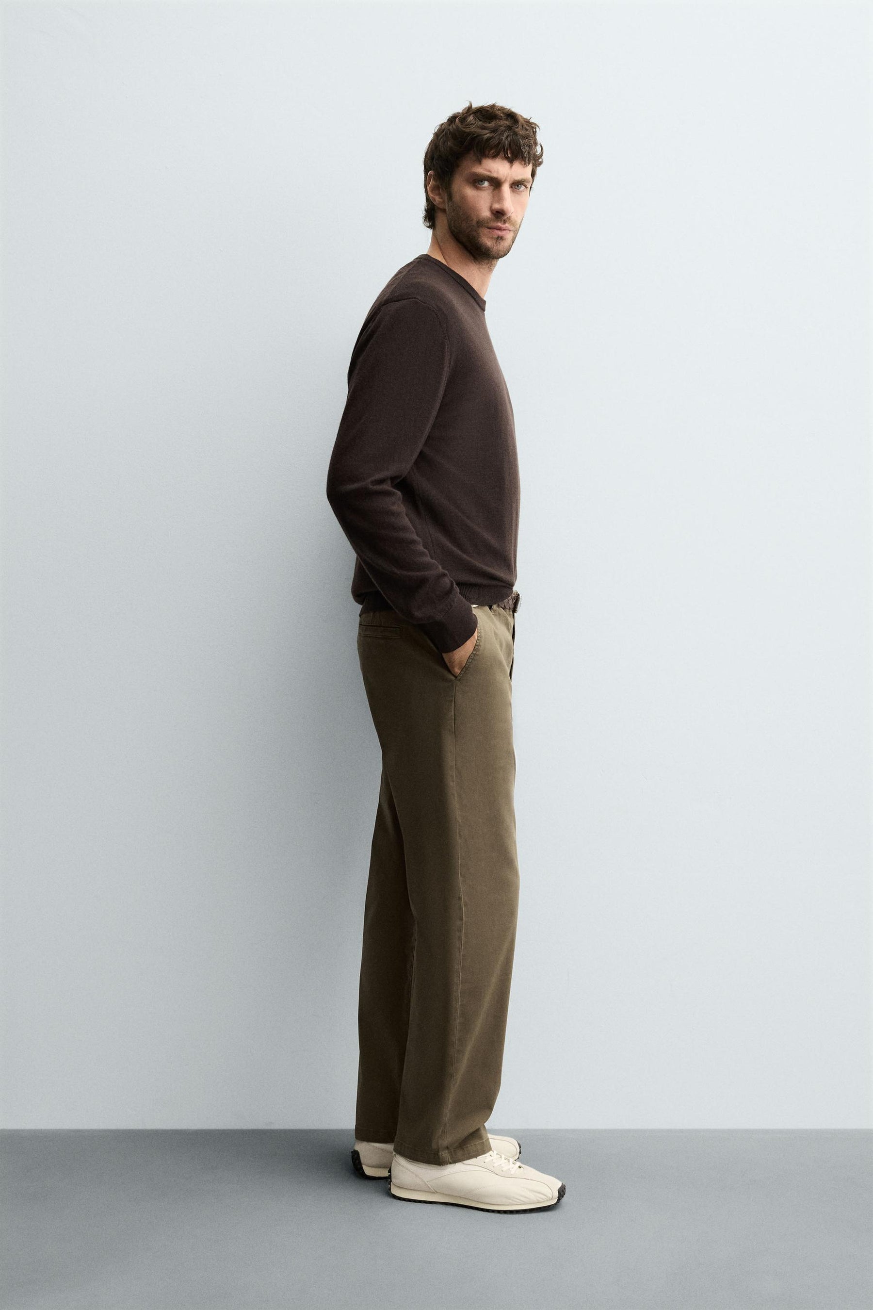 STRAIGHT-LEG TWILL TROUSERS - Image 4