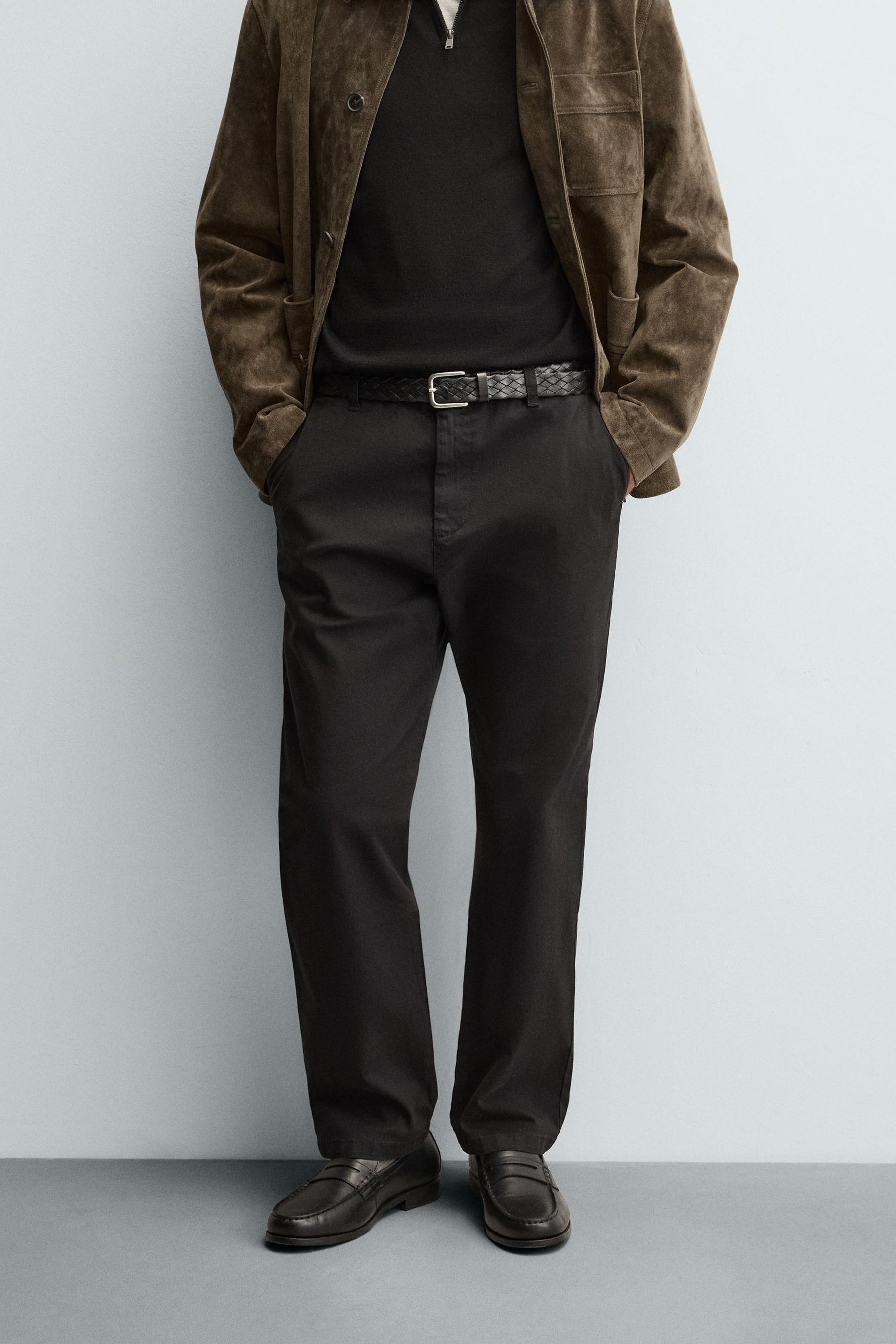 STRAIGHT-LEG TWILL TROUSERS - Image 2
