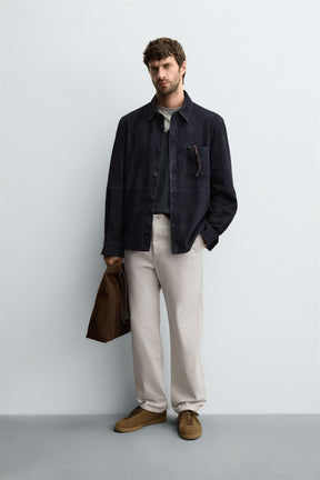 STRAIGHT-LEG TWILL TROUSERS - Image 1