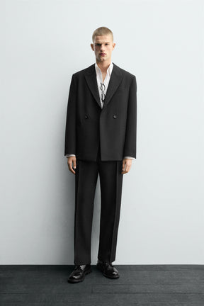 DOUBLE-BREASTED WOOL SUIT BLAZER - Image 1