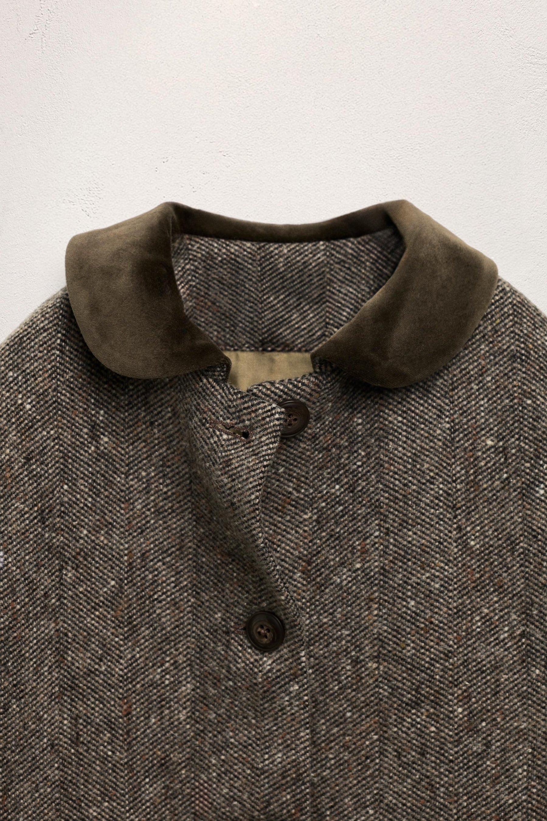 Velvet Peter Pan Wool Coat - Image 2