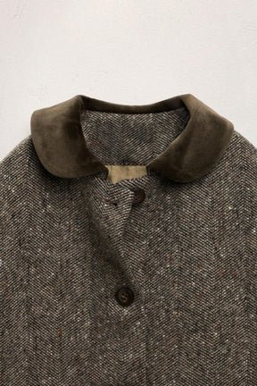 Velvet Peter Pan Wool Coat - Image 2