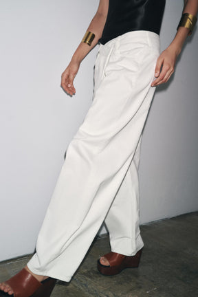 Pleated Cotton Trousers