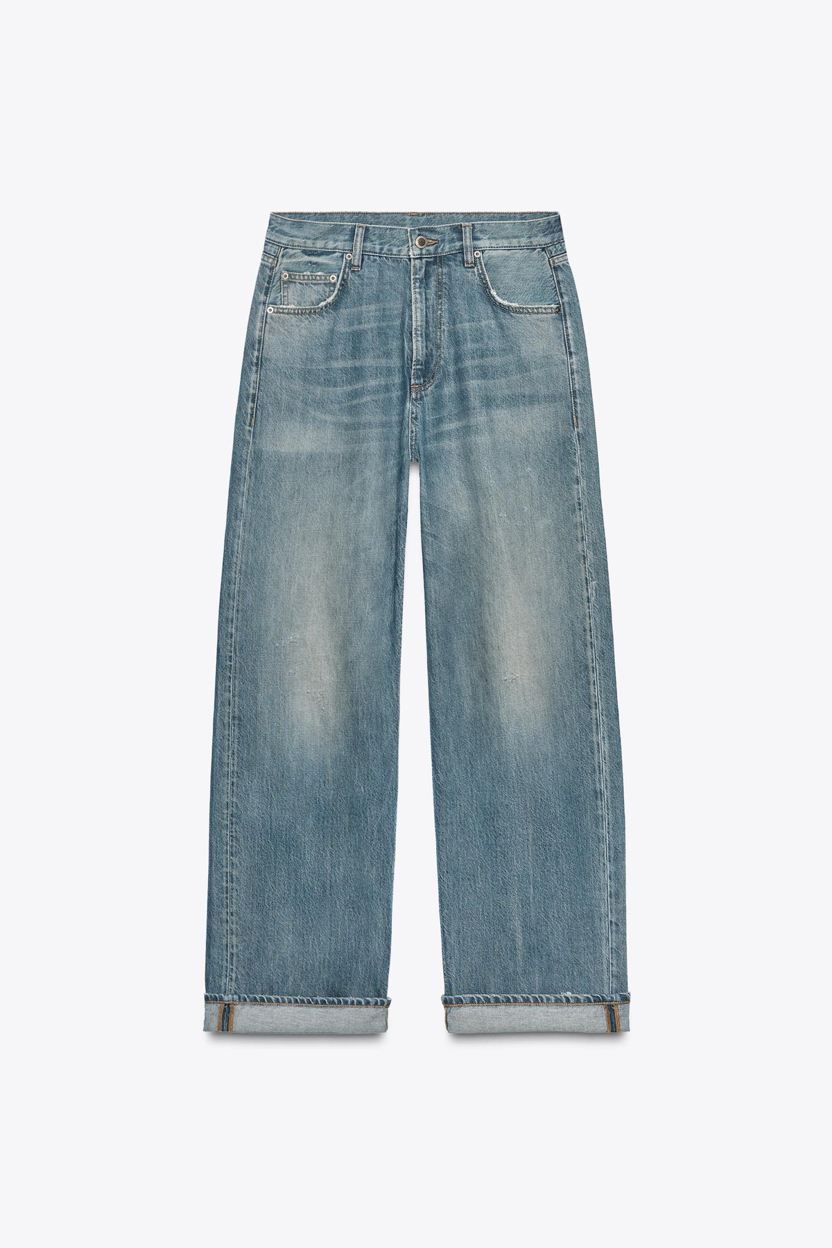 Baggy mid-waist denim jeans