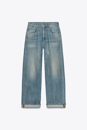 Baggy mid-waist denim jeans