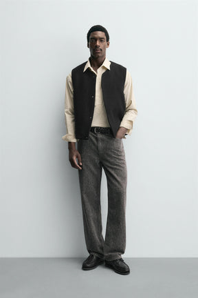 BOUCLÉ TEXTURE GILET WITH WOOL - Image 1