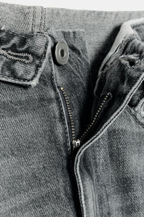 Folded waistband mid-waist jeans