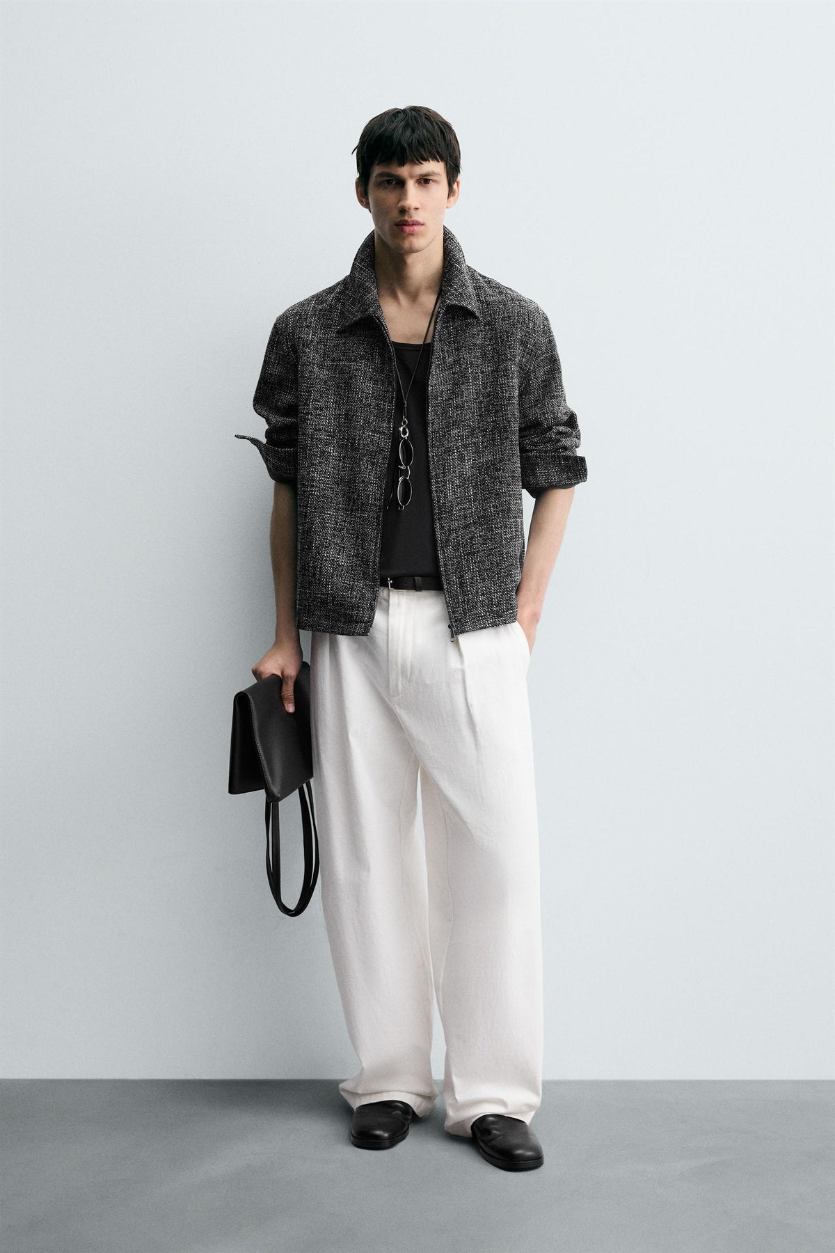 ZIP-UP TEXTURED OVERSHIRT - Image 1
