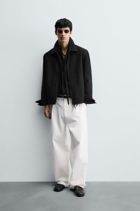 ZIP-UP TEXTURED OVERSHIRT - Image 1