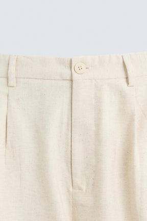 COTTON/LINEN PLEATED TROUSERS - Image 9
