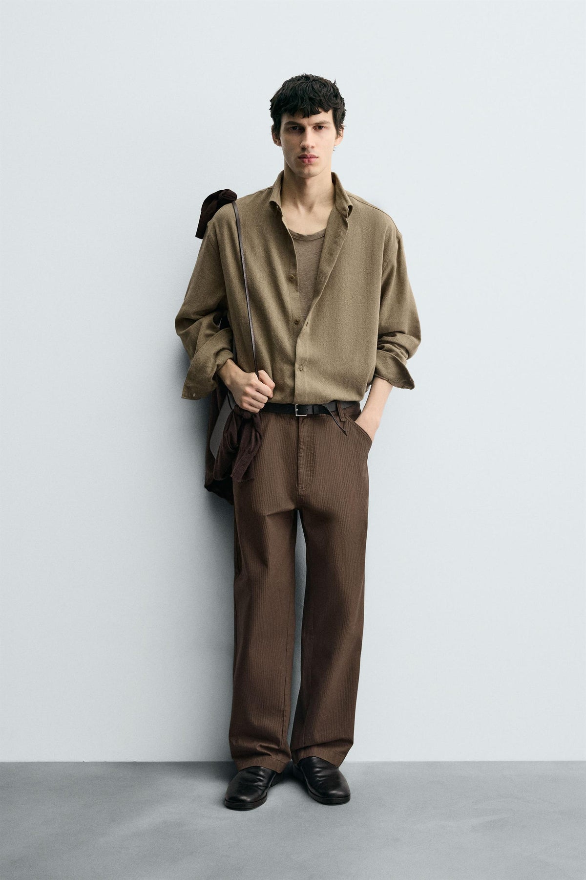 WASHED STRAIGHT-LEG TROUSERS - Image 1