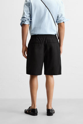 TEXTURED REGULAR FIT BERMUDA SHORTS - Image 3