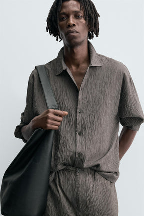 STRIPED FLOWING CREASED-EFFECT SHIRT - Image 5